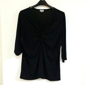 Womens Avenue 22/24 Black Twist Front Top